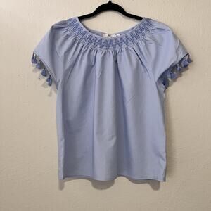 Vineyard Vines‎ Women’s Baby Blue Tasseled Sleeve Blouse Top Size XS